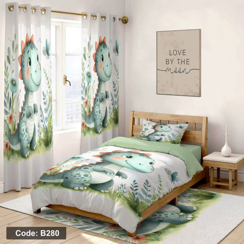سرویس روتختی یک نفره کودک طرح دایناسور چهار تکه کد B280