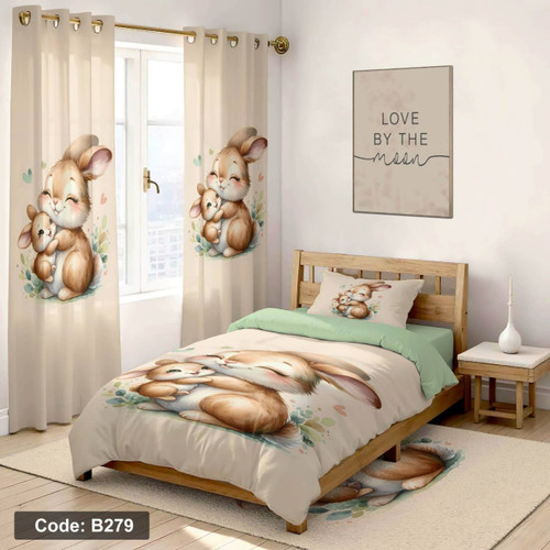 سرویس روتختی یک نفره کودک طرح خرگوش چهار تکه کد B279