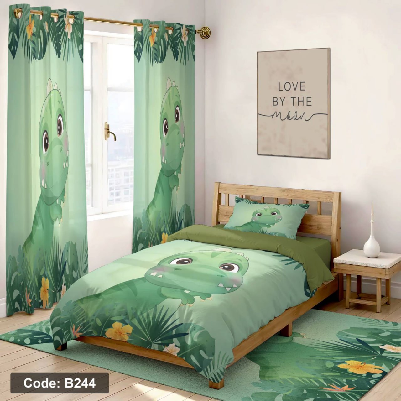 سرویس روتختی یک نفره پسرانه طرح دایناسور چهار تکه کد B244