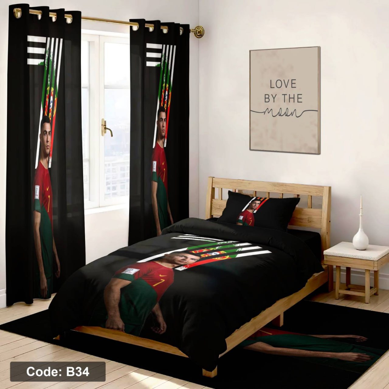 سرویس روتختی یک نفره پسرانه طرح رونالدو چهار تکه کد B34