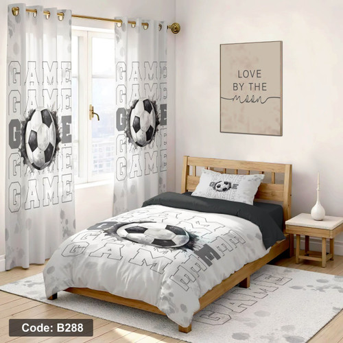 سرویس روتختی یک نفره پسرانه طرح فوتبالی چهار تکه کد B288