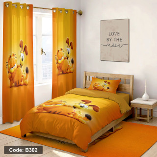 سرویس روتختی یک نفره پسرانه طرح گارفیلد چهار تکه کد B302