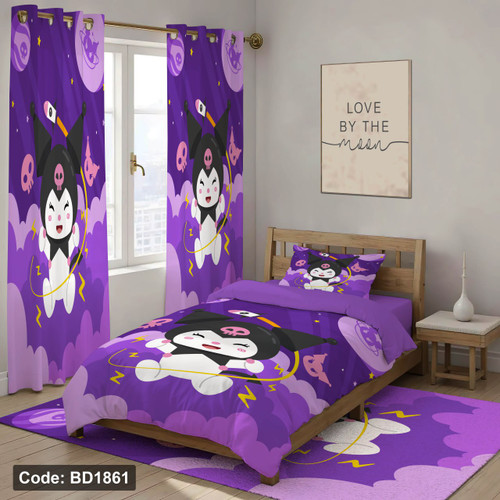 سرویس روتختی یک نفره دخترانه طرح کرومی چهار تکه کد BD1861