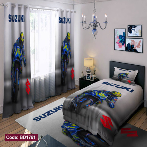 سرویس روتختی یک نفره پسرانه طرح موتور سوزوکی کار چهار تکه کد BD1761