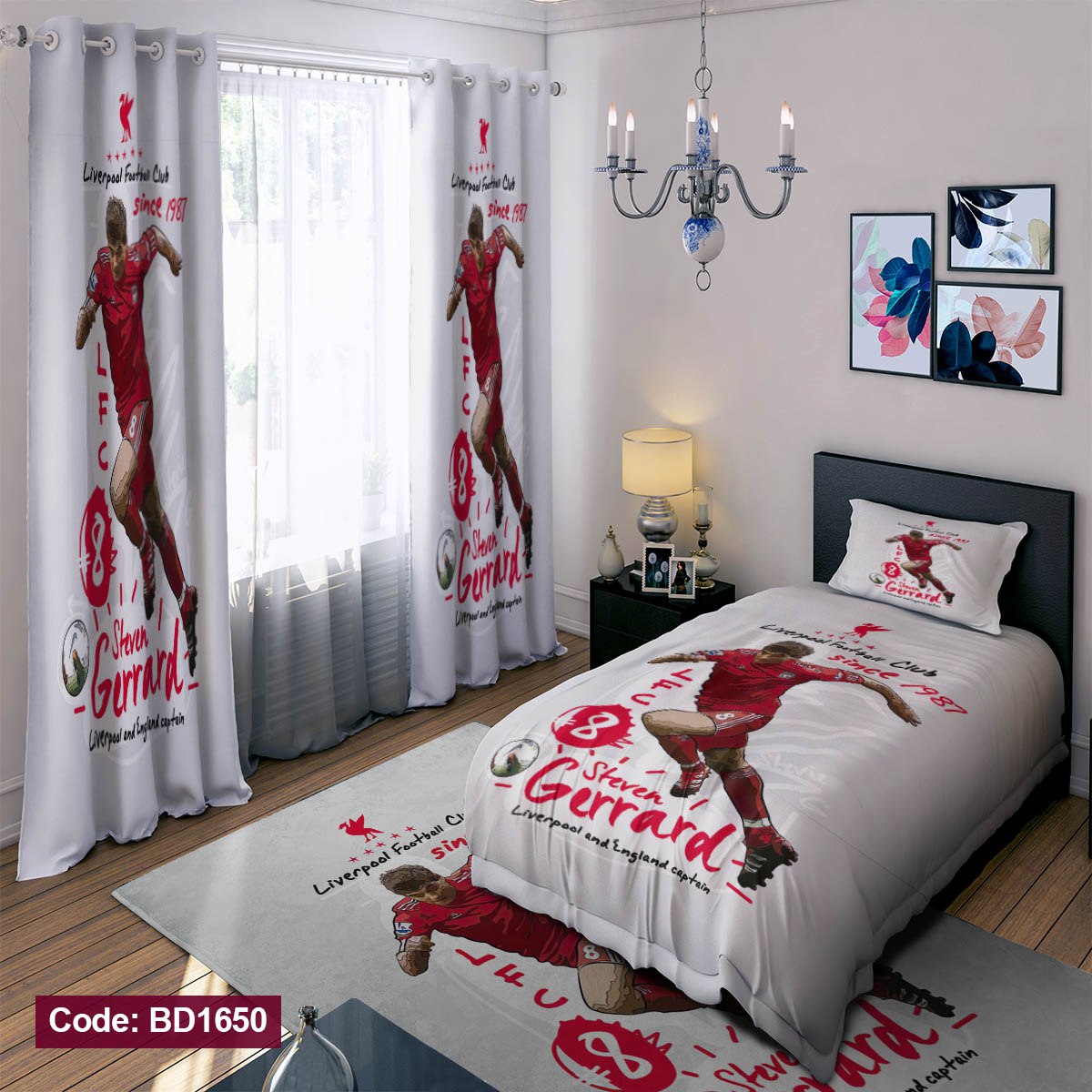 سرویس روتختی یک نفره پسرانه طرح استیون جرارد چهار تکه کد BD1650