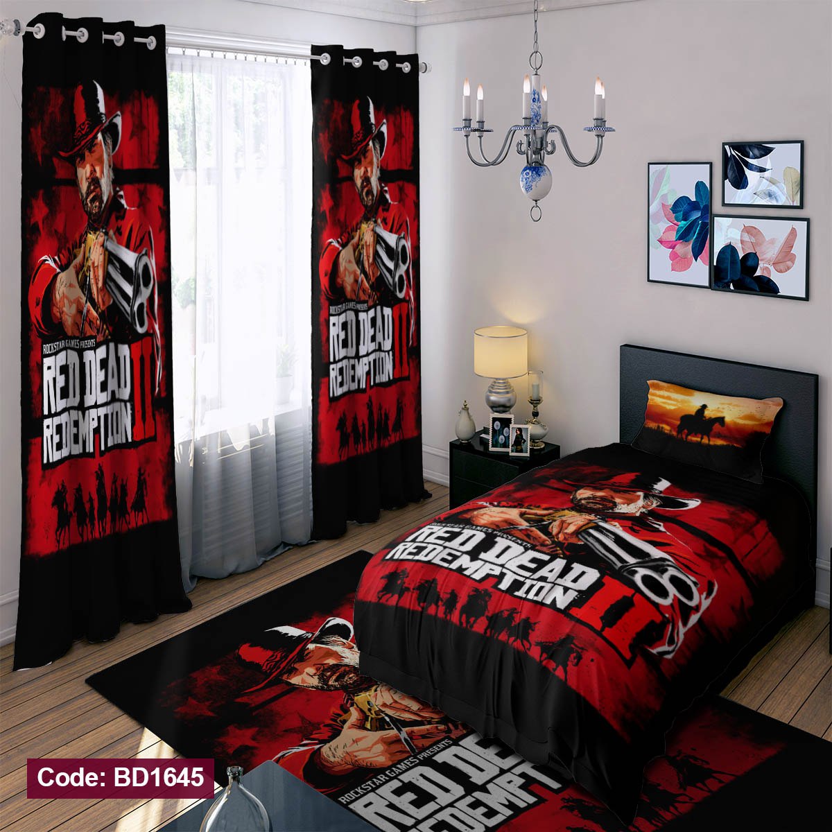 سرویس روتختی یک نفره پسرانه طرح Red dead redemption چهار تکه کد BD1645