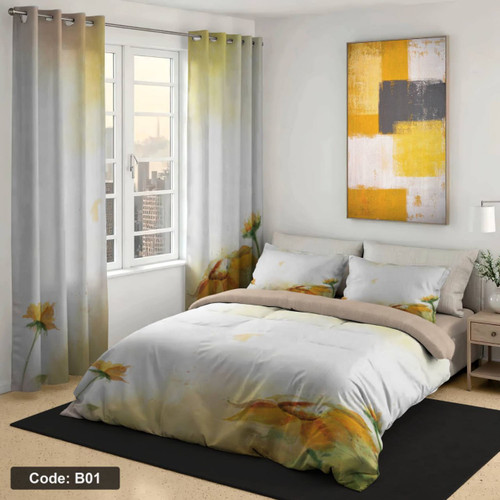 سرویس روتختی دو نفره طرح گلدار شش تکه کد B01