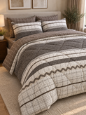 سرویس روتختی دونفره نخی طرح تارتان شش تکه